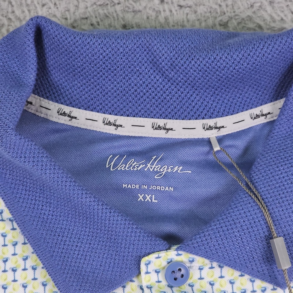Walter Hagen Clubhouse Intarsia‎ Polo Shirt Mens 2XL Blue Graphic Print Golf - Picture 3 of 8